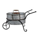 Clayre & Eef Plant Holder Wheelbarrow 54x31x31 cm Grey Iron