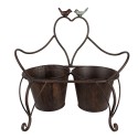 Clayre & Eef Porte-plante 39x18x39 cm Marron Fer Oiseaux