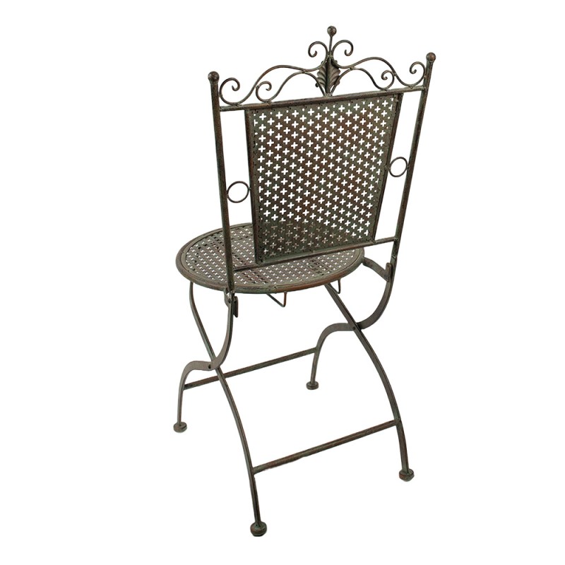 Clayre & Eef Bistro Chair 43x45x96 cm Green Brown Iron