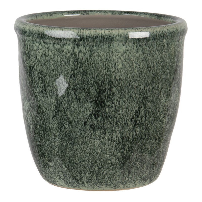 Clayre & Eef Fioriera Ø 16x15 cm Verde Ceramica Rotondo