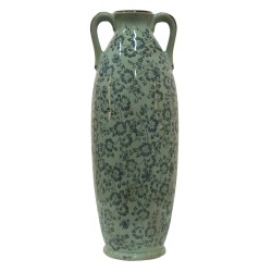 Clayre & Eef Vase Ø 16x45 cm Vert Céramique Fleurs