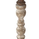 Clayre & Eef Kerzenständer 51 cm Weiß Braun Holz Metall