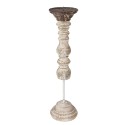 Clayre & Eef Candle holder 44 cm Brown White Wood Metal