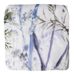 Clayre & Eef Couverture 130x180 cm Blanc Vert Polyester Rectangle Fleurs