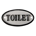 Clayre & Eef Toilet Sign 10x5 cm White Iron Oval Toilet