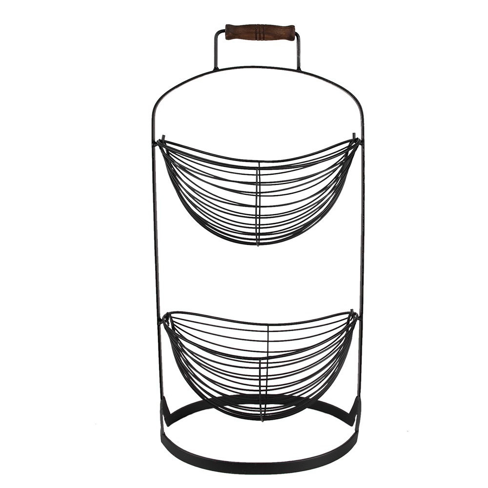 Clayre&Eef Mandenrek 27x19x57 cm Zwart IJzer afbeelding