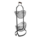 Clayre & Eef Basket Rack 27x19x57 cm Black Iron Oval