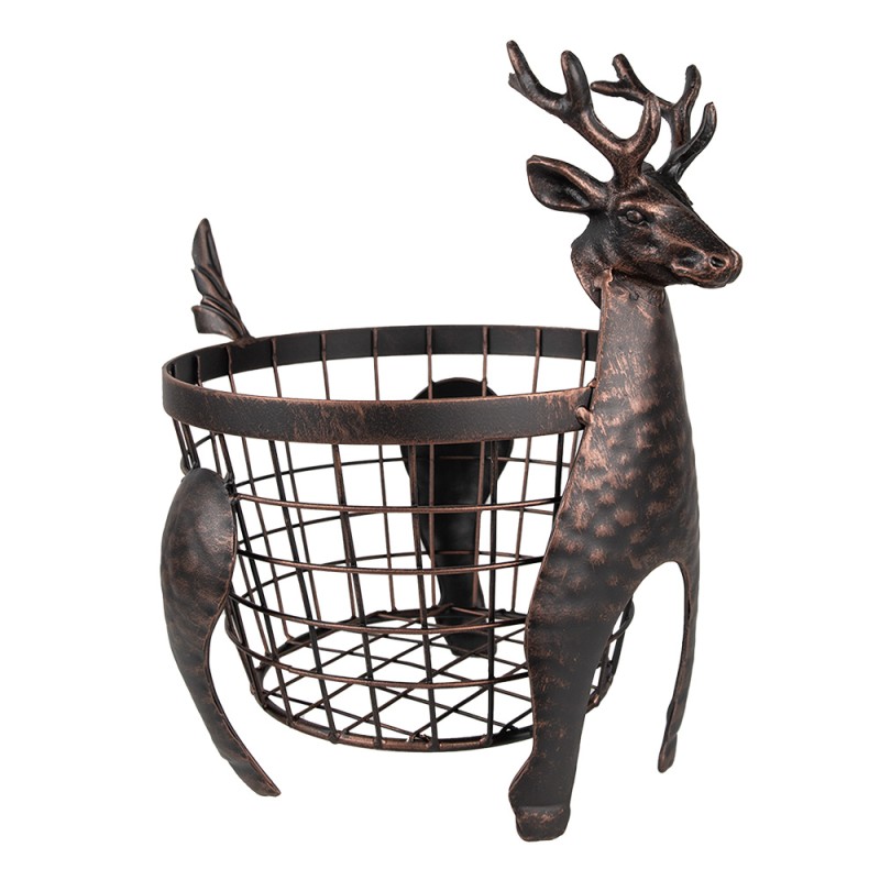 Clayre & Eef Storage Basket Reindeer 30x23x30 cm Brown Iron