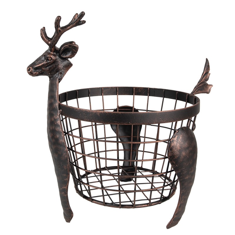 Clayre & Eef Storage Basket Reindeer 30x23x30 cm Brown Iron