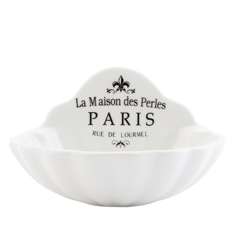 Clayre & Eef Porte-savon Coquillage 11x9x7 cm Blanc Céramique La Maison Paris