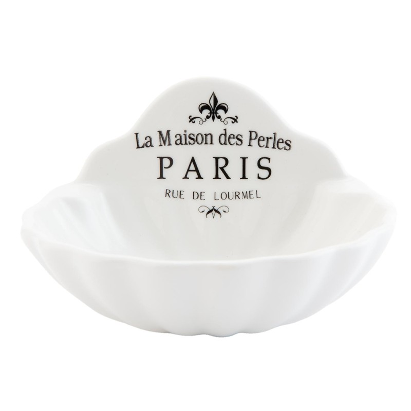 Clayre & Eef Soap Dish Shell 11x9x7 cm White Ceramic La Maison Paris