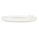 Clayre & Eef Soap Dish Bird 15x10x4 cm White Porcelain Oval