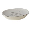 Clayre & Eef Portasapone 14x10 cm Bianco Ceramica Ovale