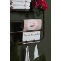 Clayre & Eef Asciugamano per ospiti 40x66 cm Bianco Verde  Cotone Rose