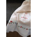 Clayre & Eef Asciugamano per ospiti 40x66 cm Bianco Verde Cotone Rose