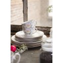 Clayre & Eef Breakfast Plate Ø 18 cm Pink Porcelain Flowers