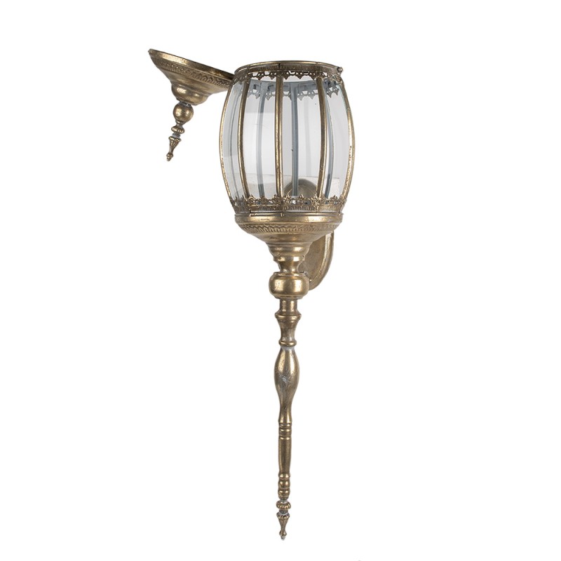 Clayre & Eef Wall Light 26x30x109 cm Gold colored Iron Glass
