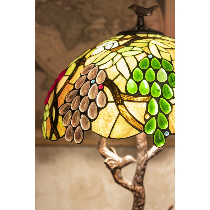 LumiLamp Lampe de table Tiffany Ø 40x60 cm  Vert Plastique Verre