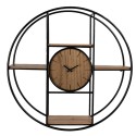 Clayre & Eef Wall Clock Ø 60 cm Brown Black Wood Iron
