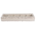 Clayre & Eef Scatola di legno 60x13x10 cm Bianco Legno Vetro