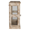 Clayre & Eef Wall Cabinet 42x26x56 cm White Brown Wood Glass
