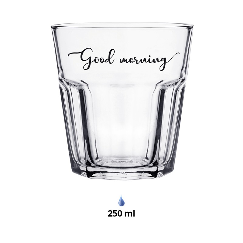 Clayre & Eef Water Glass 250 ml Glass Good morning