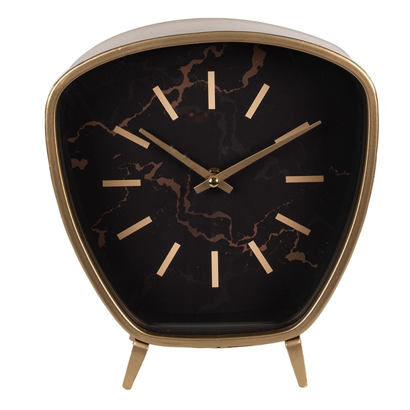 Clayre & Eef Horloge de table 25 cm Noir Fer Verre