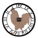 Clayre & Eef Wall Clock Ø 50 cm Brown Black MDF Iron Chicken