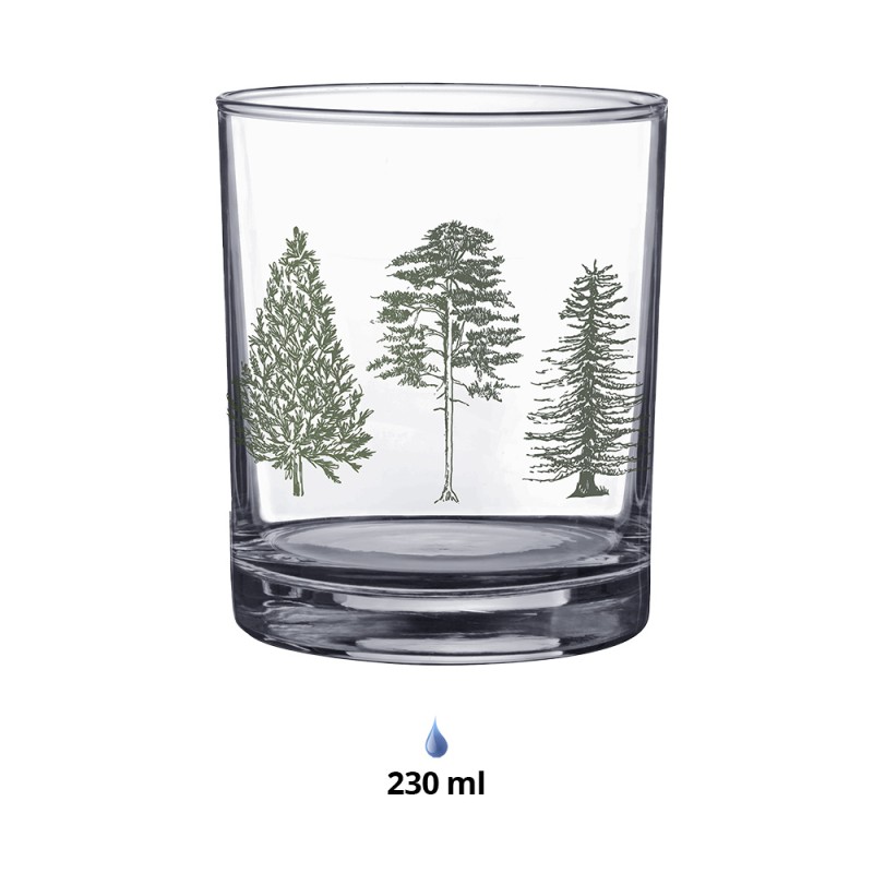 Clayre & Eef Verre d'eau 230 ml Verre Sapins