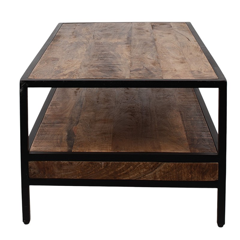 Clayre & Eef Table basse 110x55x40 cm Marron Noir Bois Fer