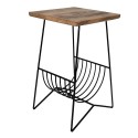 Clayre & Eef Side Table 40x40x63 cm Brown Black Wood Iron