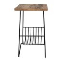 Clayre & Eef Side Table 40x40x63 cm Brown Black Wood Iron