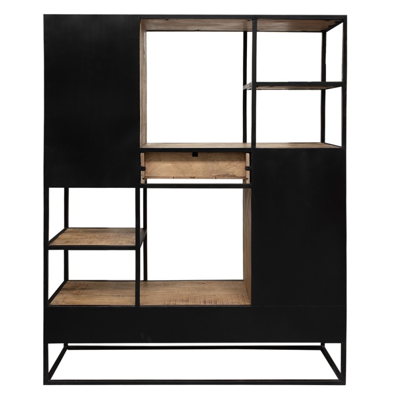 Clayre & Eef Wall Cabinet 140x40x180 cm Brown Black Wood Iron
