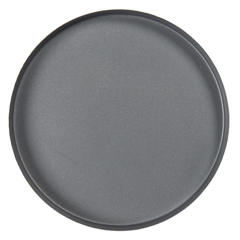 Clayre & Eef Tray Ø 40x3 / Ø 30x3 / Ø 23x3 / Ø 20x3 cm Beige Grey Iron Round