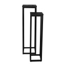 Clayre & Eef Plant Stand Set of 2 25x25x90 cm Black Wood Iron