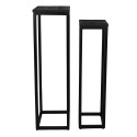 Clayre & Eef Plant Stand Set of 2 25x25x90 cm Black Wood Iron