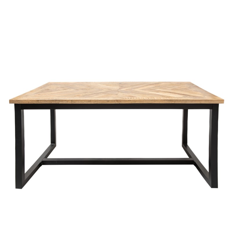 Clayre & Eef Dining Table 200x90x76 cm Brown Black Wood Iron