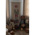 Clayre & Eef Wall Tapestry 70x150 cm Beige Red Wood Textile Rectangle Nutcracker