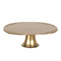Clayre & Eef Cake Stand Ø 32x10 cm Gold colored Plastic Round
