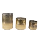 Clayre & Eef Tealight Holder Ø 10x10 cm Gold colored Brown Glass