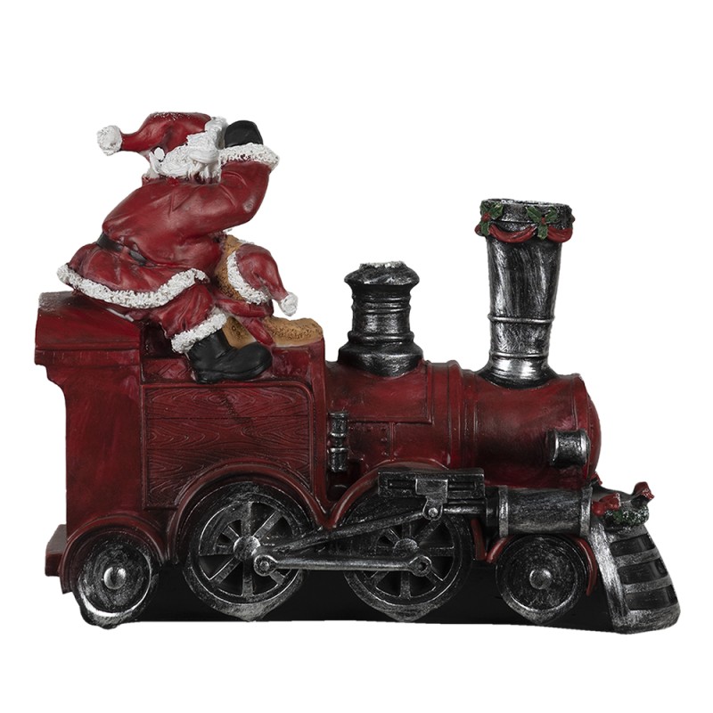 Clayre & Eef Figur Weihnachtsmann 28x12x23 cm Rot Polyresin