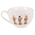 Clayre & Eef Tasse et soucoupe 200 ml Beige Porcelaine Casse-noisettes