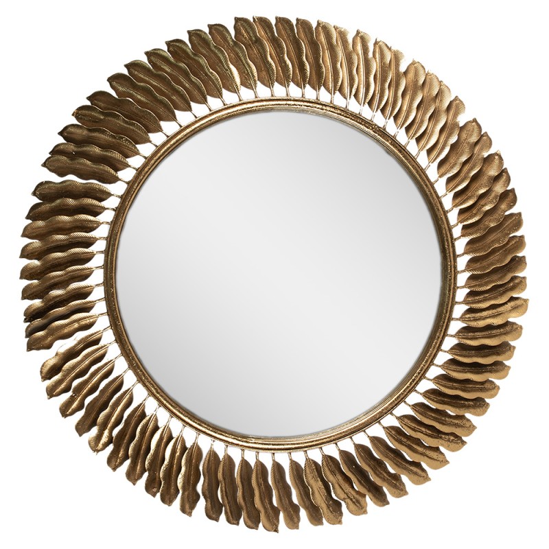Clayre & Eef Mirror Ø 72 cm Gold colored Iron Glass