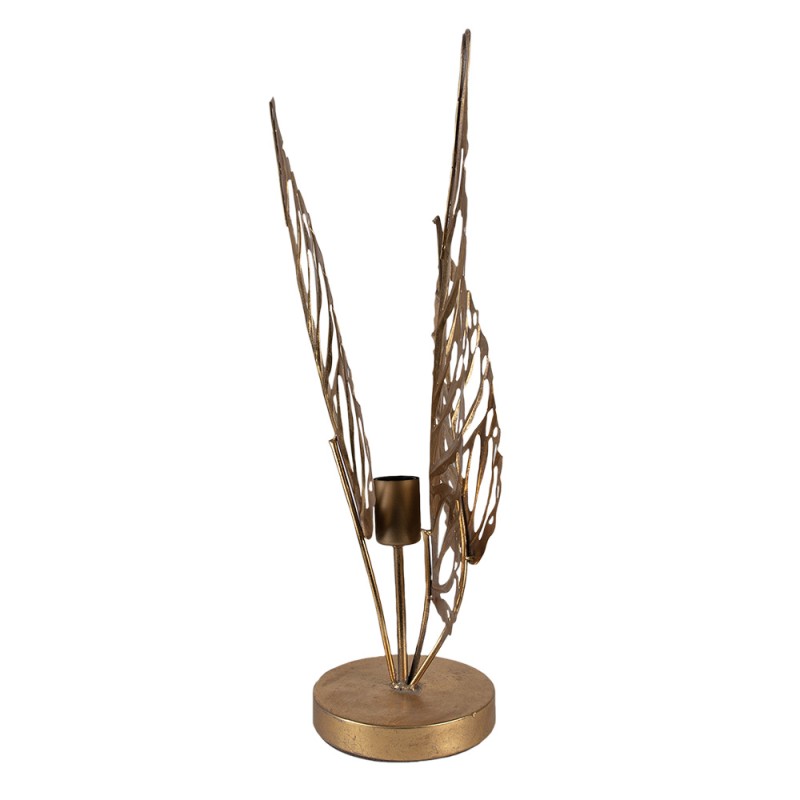 Clayre & Eef Table Lamp Leaves 64 cm Gold colored Iron