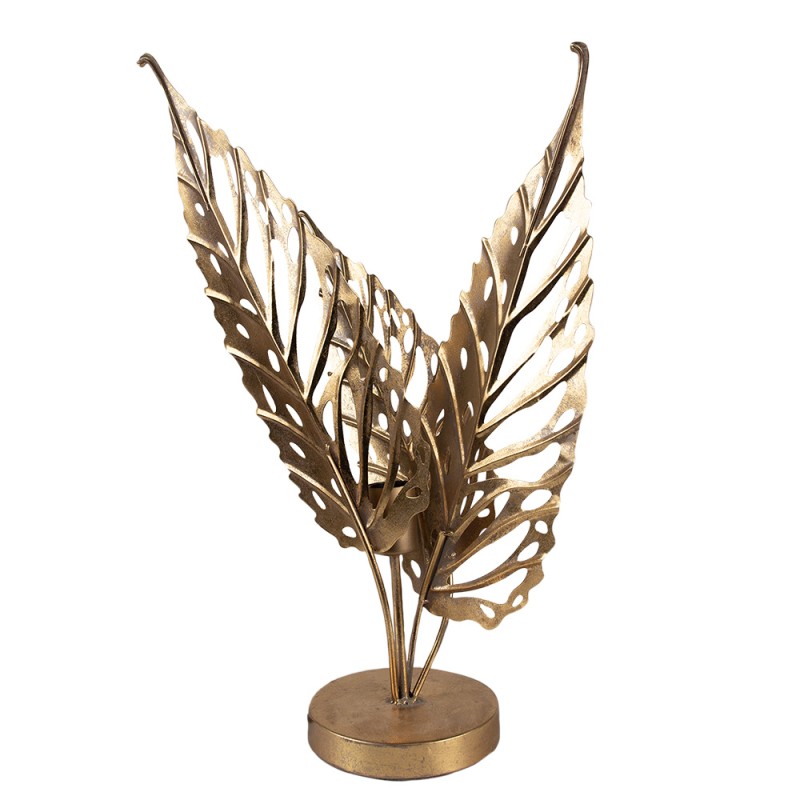Clayre & Eef Table Lamp Leaves 64 cm Gold colored Iron