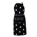 Clayre & Eef Kitchen Apron 70x85 cm Black White Cotton Christmas Tree Ho Ho Ho !