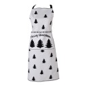 Clayre & Eef Kitchen Apron 70x85 cm White Black Cotton Christmas Tree Merry Christmas