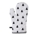 Clayre & Eef Oven Mitt 18x30 cm Black White Cotton Christmas Tree