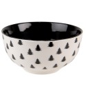 Clayre & Eef Soup Bowl 500 ml Beige Black Porcelain Round Christmas Tree