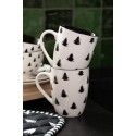 Clayre & Eef Mug 300 ml Beige Black Porcelain Christmas Tree